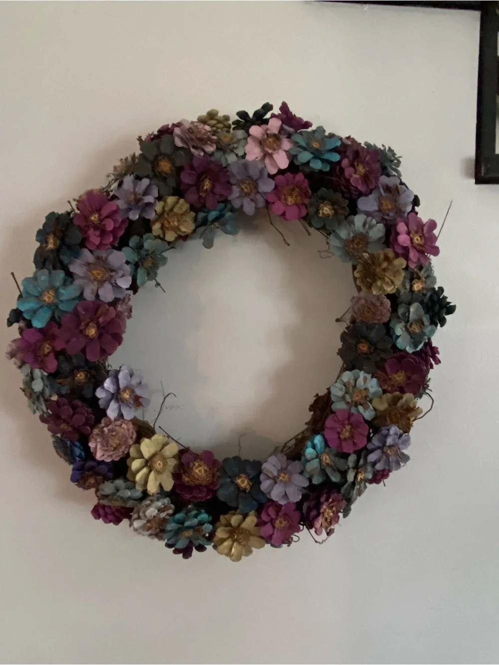 Pastels Floral Pinecone 20” Wreath Handcrafted